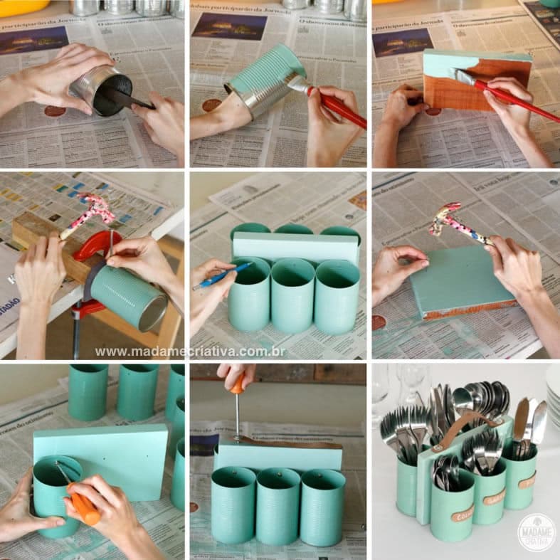DIY Silverware Caddy - Rustic Home Decor Projects