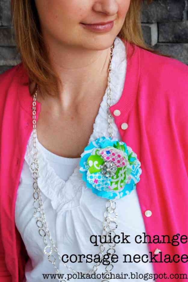 Easy Fabric Flowers Sewing Ideas | DIY Necklace Tutorial #sewingideas #sewingprojects