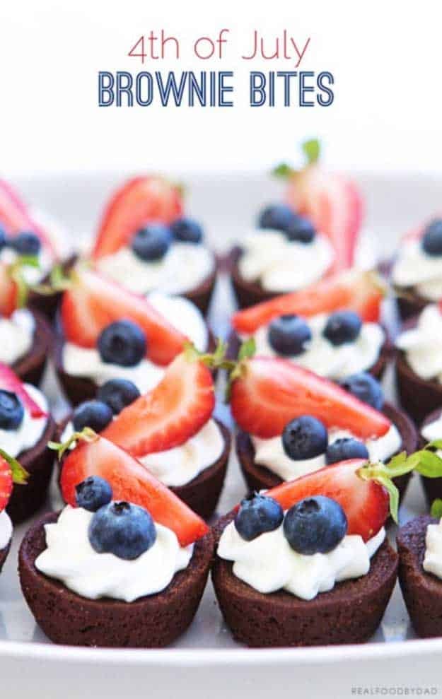 4th of July Desserts Brownie Bites Recipe | DIY Projects & Crafts by DIY JOY #fourthofjuly #july4th #desserts
