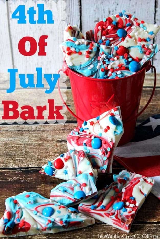 4th of July Desserts Patriotic Bark Recipe | DIY Projects & Crafts by DIY JOY #fourthofjuly #july4th #desserts