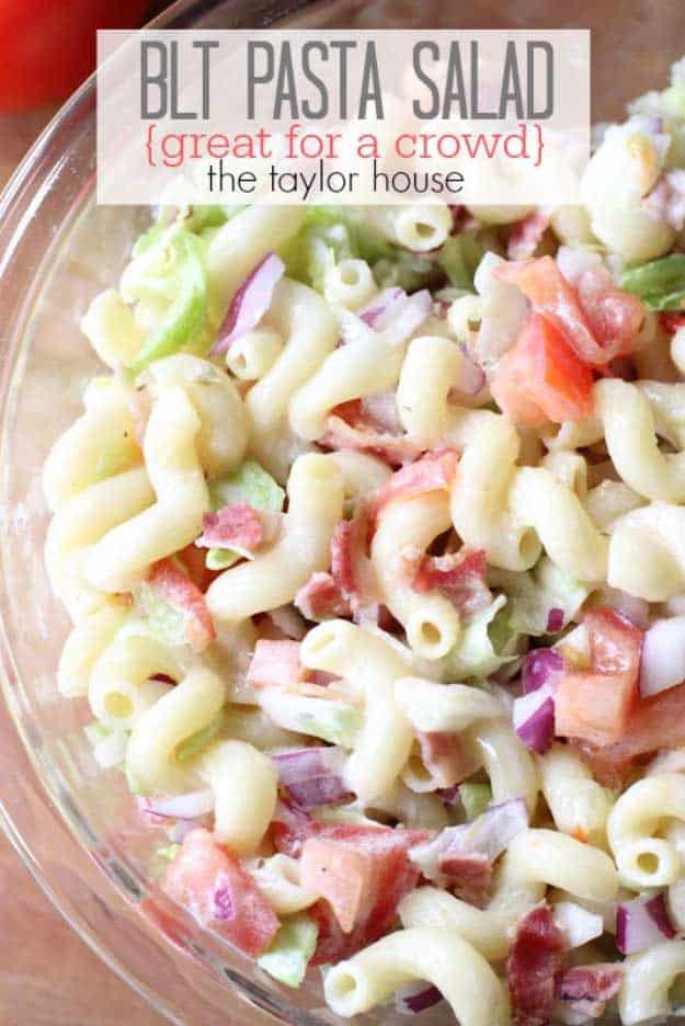 Best 4th of July Recipes and Backyard BBQ ideas - BLT Pasta Salad at #fourthofjuly