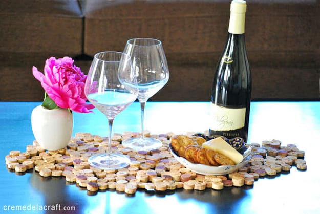 DIY Wine Cork Crafts for the Kitchen - DIY Wine Cork Placemat - DIY Projects & Crafts by DIY JOY