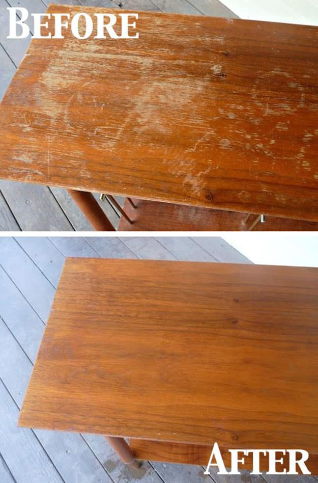 Easy DIY Cleaning Hacks | Tips and Trips to FIx Scratches on Wood | DIY Projects & Crafts by DIY JOY at http://diyjoy.com/cleaning-tips-life-hacks