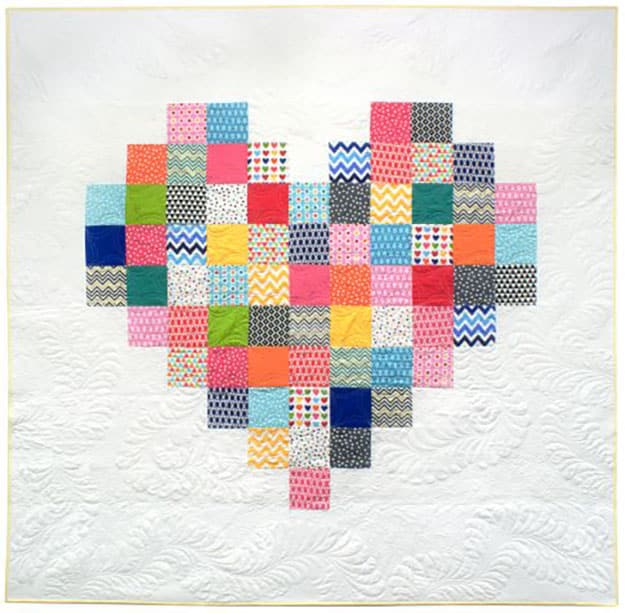 Simple Quilt Pattern | Patchwork Heart Quilt | DIY Projects & Crafts by DIY JOY at 
