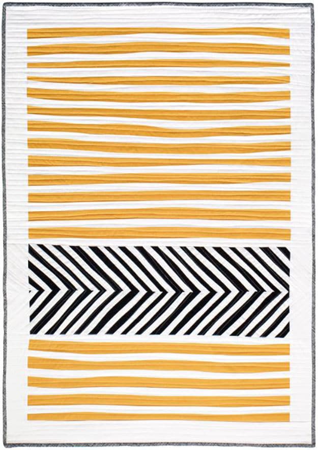 Stripes and Herringbone Quilt Pattern | Modern Sewing Patterns for a Unique Quilt | DIY Projects & Crafts by DIY JOY at 