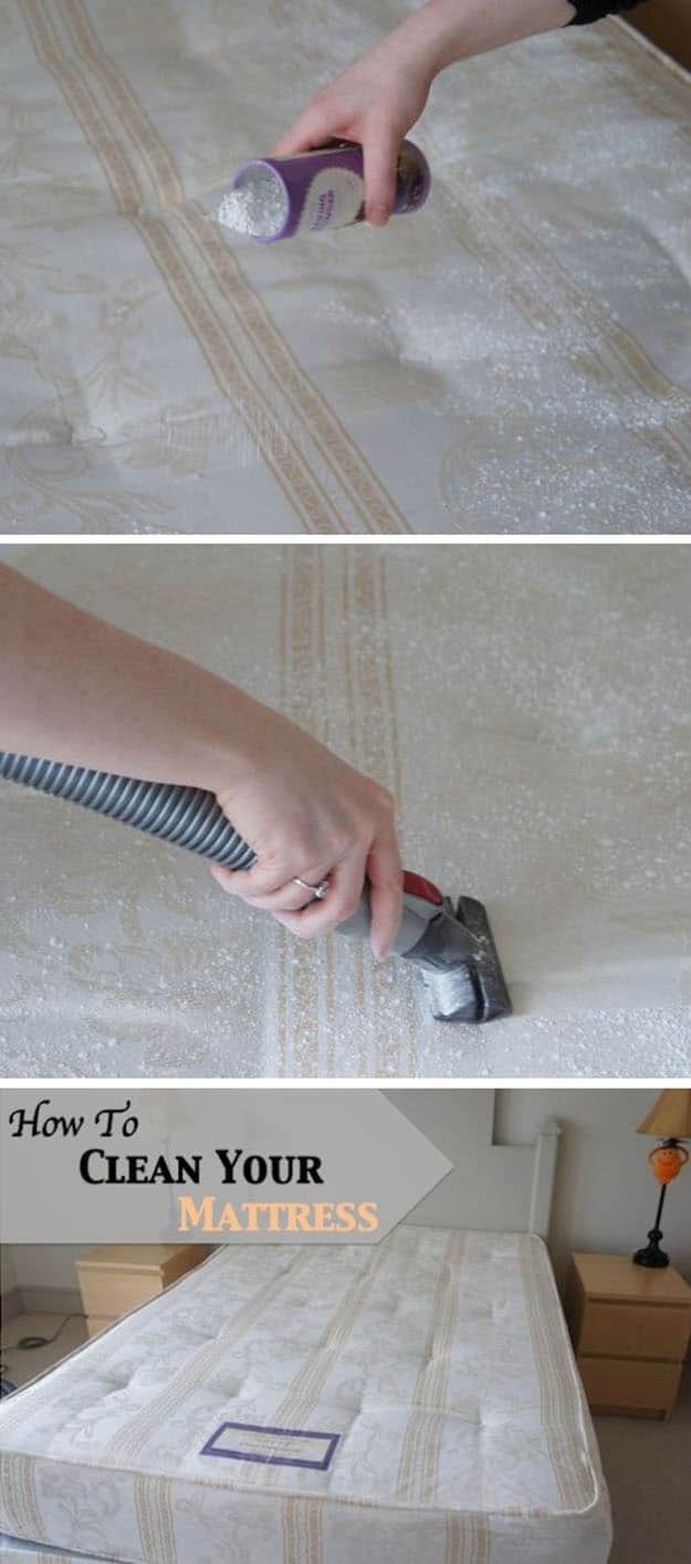 Easy Bedroom Cleaning Hacks | How to Clean Your Matress | DIY Projects & Crafts by DIY JOY at http://diyjoy.com/cleaning-tips-life-hacks