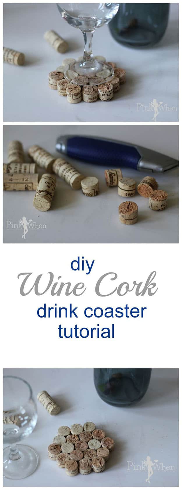 Easy Wine Cork Crafts & Small Projects for the Kitchen - Wine Cork DIY Coasters - DIY Projects & Crafts by DIY JOY #crafts