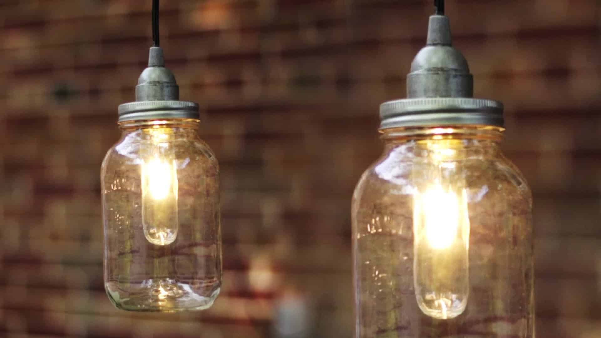diy mason jar light lantern