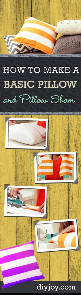 How to Make A Pillow Sham - Sewing Tutorials for Beginners and Easy DIY Projects at http://diyjoy.com/easy-sewing-projects-how-to-make-a-pillow