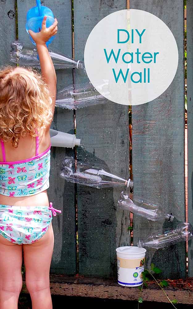 Outdoors DIY Play Area For Kids - DIY Water Activities Wall - DIY Projects & Crafts by DIY JOY at http://diyjoy.com/fun-outdoor-crafts-for-kids