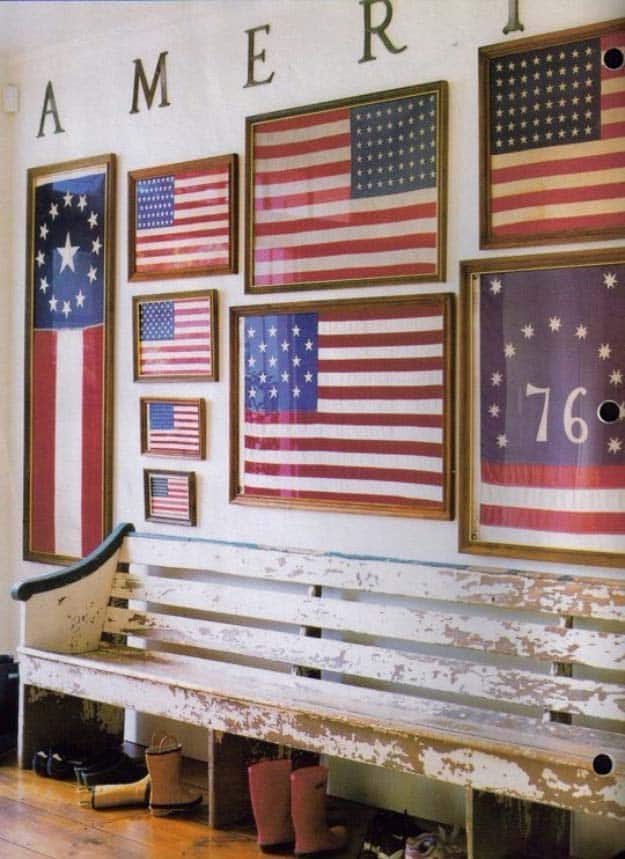 Rustic DIY Ideas With the American Flag | Patriotic Flag Country Crafts and  DIY Projects for the Home and Backyard | American Flag Gallery Wal | http://diyjoy.com/diy-projects-decor-american-flag
