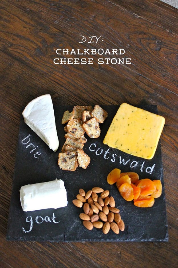 Unique DIY Gifts | Easy Kitchen Crafts | DIY Chalkboard Cheese Board Plate | DIY Projects & Crafts by DIY JOY at http://diyjoy.com/cheap-diy-gifts-ideas