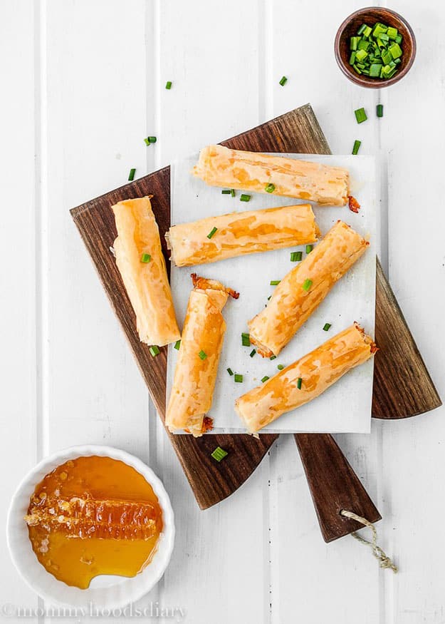 Easy Party Food Ideas | 5 Ingredient DIY Recipe for Cheesy Phyllo Rolls | DIY Projects and Crafts by DIY JOY #appetizers #partyfood #recipes