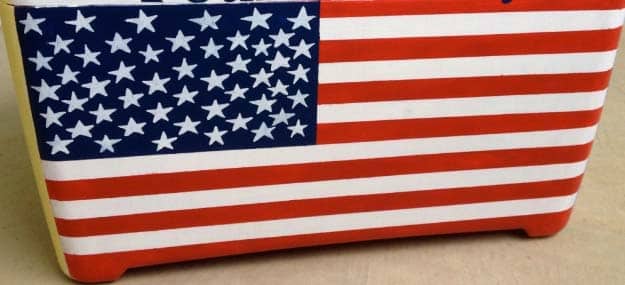 Rustic DIY Ideas With the American Flag | Patriotic Flag Country Crafts and  DIY Projects for the Home and Backyard | Patriotic Painted Cooler Cover | http://diyjoy.com/diy-projects-decor-american-flag