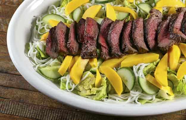 Quick Beef Grilling Recipes | Easy Steak Grilling Recipe | Ginger Bourbon & Garlic Grilled Steak with Mango Noodles | DIY Projects & Crafts by DIY JOY at http://diyjoy.com/grilling-recipes-diy-bbq-ideas