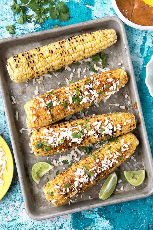 Simple Vegetarian Grilling Recipe | Grilled Mexican Corn Recipe | DIY Projects & Crafts by DIY JOY at http://diyjoy.com/grilling-recipes-diy-bbq-ideas