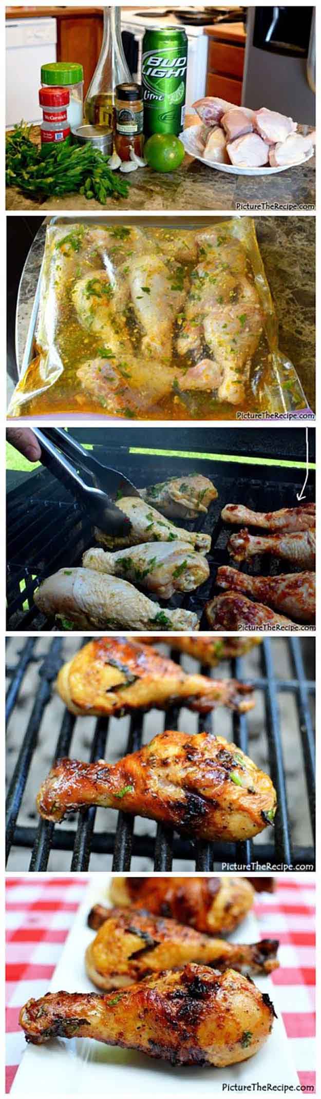 Quick Healthy Chicken Grilling Recipes | Easy Meat BBQ Recipe Ideas | Grilled Lime Chili Chicken Legs | DIY Projects & Crafts by DIY JOY at http://diyjoy.com/grilling-recipes-diy-bbq-ideas