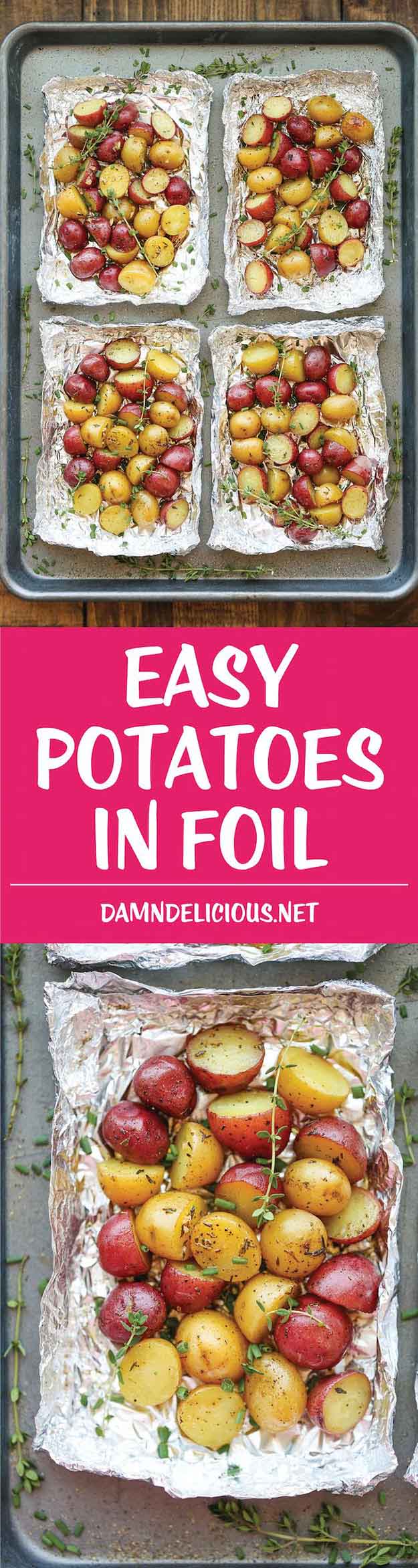 Quick & Easy Vegetable Grilling Recipes | Vegetarian Foil Grilling Recipe Ideas | Herb Potatoes on the Grill | DIY Projects & Crafts by DIY JOY at http://diyjoy.com/grilling-recipes-diy-bbq-ideas
