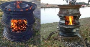 Easy DIY Fire Pit Tutorials | Repurposed Old Tire Rims to DIY Fire Pit | DIY Projects & Crafts by DIY JOY at http://diyjoy.com/backyard-ideas-diy-fire-pit-upcycyled-tires