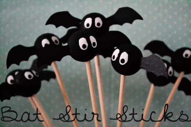 Easy DIY Halloween Decorations | Quick Ideas for Adults, Kids and Teens | Bat Stir Sticks