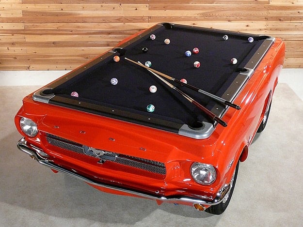 Repurposed Old Car Parts Ideas - Mustang Car Frame Pool Table - DIY Projects & Crafts by DIY JOY #diy