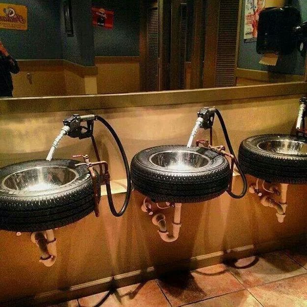Old Car Parts Repurposed Ideas - Old Tires Upcycled into Sinks - DIY Projects & Crafts by DIY JOY #diy