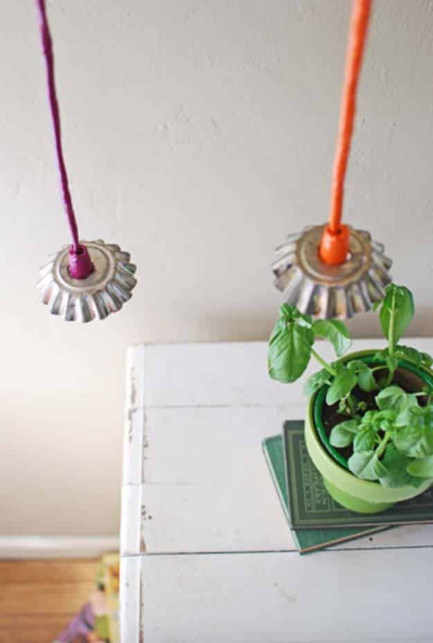 DIY Lighting Ideas and Cool DIY Light Projects for the Home. Chandeliers, lamps, awesome pendants and creative hanging fixtures,  complete with tutorials with instructions | Vintage Tart Tin Lights | http://diyjoy.com/diy-projects-lighting-ideas