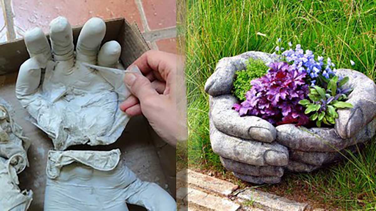 These DIY Concrete Hand Planters are Easier to Make Than You Think