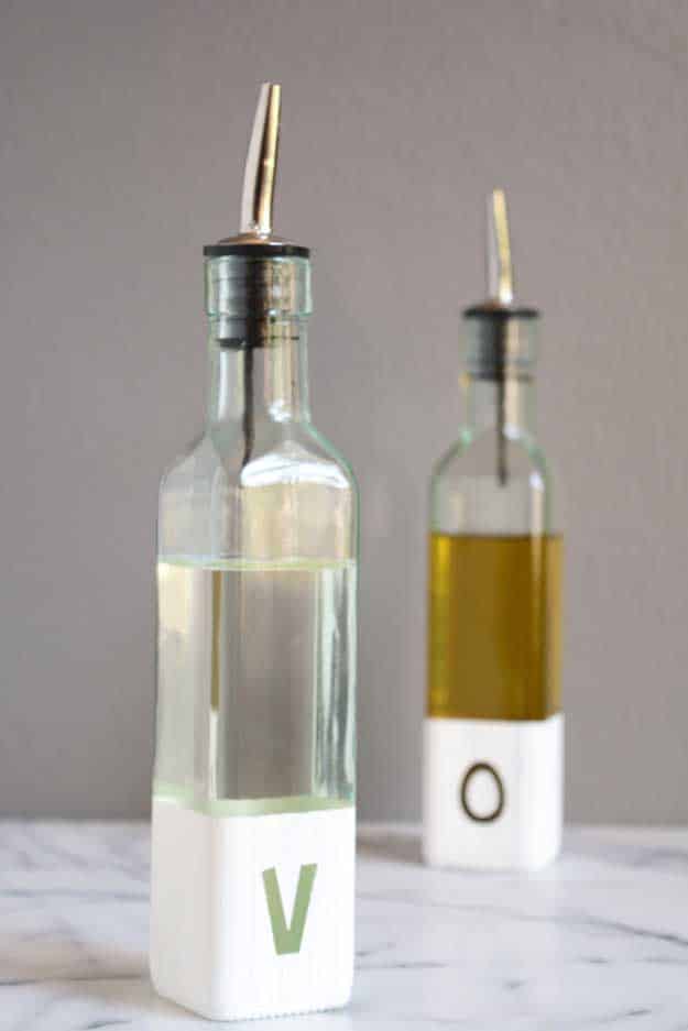 27 MORE Expensive Looking DIY Gifts. Crafts and DIY Gift Ideas for Him, for Her, for Family and Friends. Perfect for Birthday, Christmas, Mom and Dad. | Modern Oil and Vinegar Bottles | http://diyjoy.com/homemade-diy-gifts-pinterest