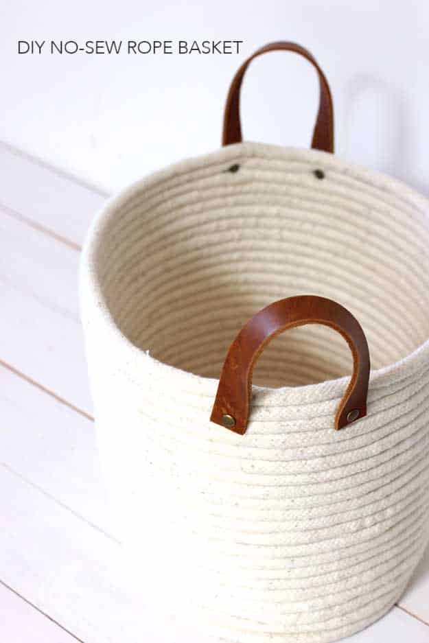 27 MORE Expensive Looking DIY Gifts. Crafts and DIY Gift Ideas for Him, for Her, for Family and Friends. Perfect for Birthday, Christmas, Mom and Dad. | No-Sew Rope Coil Baskets | http://diyjoy.com/homemade-diy-gifts-pinterest