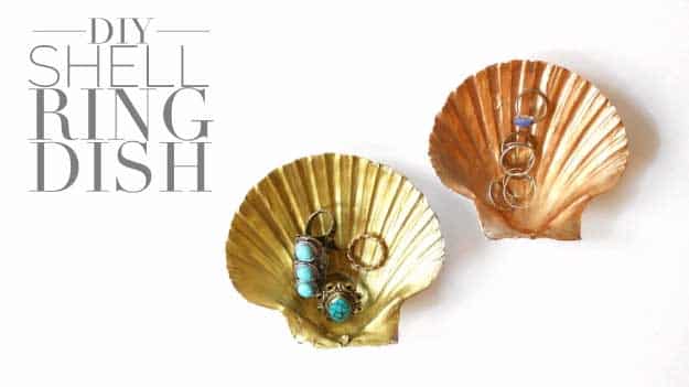 27 MORE Expensive Looking DIY Gifts. Crafts and DIY Gift Ideas for Him, for Her, for Family and Friends. Perfect for Birthday, Christmas, Mom and Dad. | DIY Shell Ring Dish | http://diyjoy.com/homemade-diy-gifts-pinterest