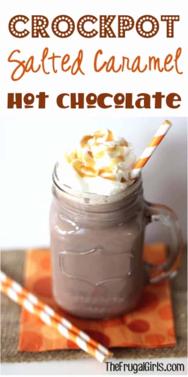 Easy Crock Pot Recipes You Have To Try Today | Best Easy Slow Cooker Recipe Ideas for the Crockpot Include beef stew, chili, chicken dinner dishes, soup and more | Salted Caramel Crockpot Hot Chocolate #crockpot #crockpotrecipes #easyreipes/