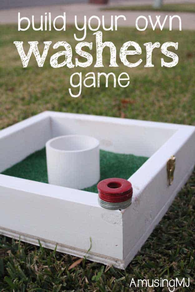 Awesome Crafts for Men and Manly DIY Project Ideas Guys Love - Fun Gifts, Manly Decor, Games and Gear. Tutorials for Creative Projects to Make This Weekend | Build Your Own Washers Game #diy #craftsformen #guys #giftsformen