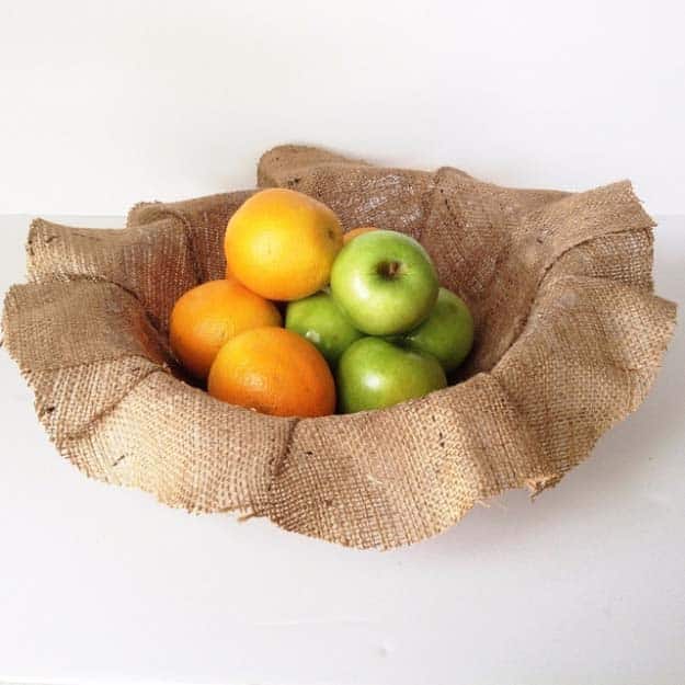 DIY Projects with Burlap and Creative Burlap Crafts for Home Decor, Gifts and More | Burlap Fruit Bowl 