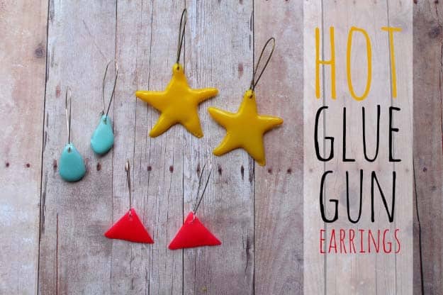 Glue Gun Crafts DIY | Best Hot Glue Gun Crafts, DIY Projects and Arts and Crafts Ideas Using Glue Gun Sticks | Cool Shapes Hot Glue Earrings #diy #crafts #gluegun