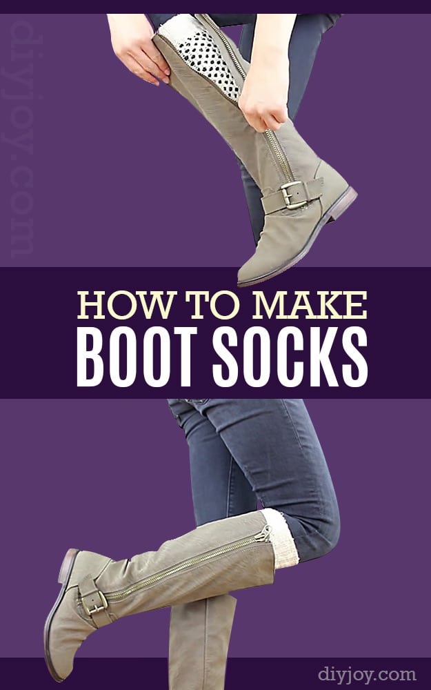 DIY Gifts for Your Girlfriend and Cool Homemade Gift Ideas for Her | Easy Creative DIY Projects and Tutorials for Christmas, Birthday and Anniversary Gifts for Mom, Sister, Aunt, Teacher or Friends | DIY Boot Socks#diygifts #diyideas