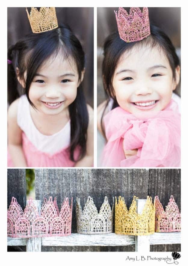 DIY Crafts You Can Make with Lace | Cool DIY Ideas for Fashion, Decor, Gifts, Jewelry and Home Accessories Made With Lace | Lace Crown for your Princess Party | http://diyjoy.com/diy-crafts-ideas-with-lace