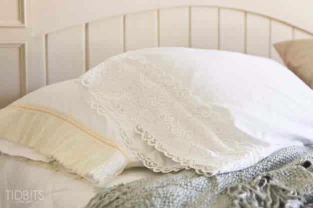 DIY Crafts You Can Make with Lace | Cool DIY Ideas for Fashion, Decor, Gifts, Jewelry and Home Accessories Made With Lace | Lace Pillow Case  | http://diyjoy.com/diy-crafts-ideas-with-lace
