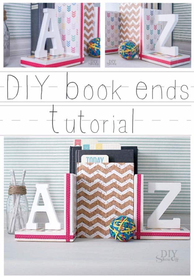 DIY Gifts for Your Girlfriend and Cool Homemade Gift Ideas for Her | Easy Creative DIY Projects and Tutorials for Christmas, Birthday and Anniversary Gifts for Mom, Sister, Aunt, Teacher or Friends |Lovely Homemade Book Ends and Creative Home Decor #diygifts #diyideas 