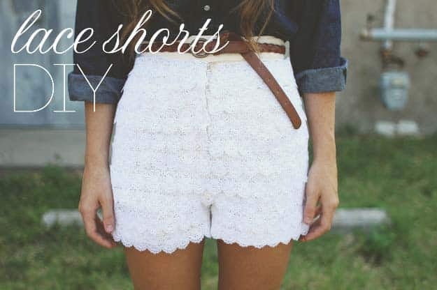 DIY Crafts You Can Make with Lace | Cool DIY Ideas for Fashion, Decor, Gifts, Jewelry and Home Accessories Made With Lace | Lovely Layered Lace Shorts | http://diyjoy.com/diy-crafts-ideas-with-lace