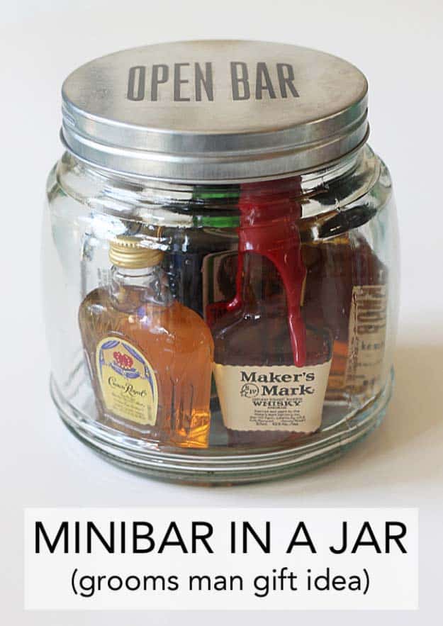 Homemade DIY Gifts in A Jar | Best Mason Jar Cookie Mixes and Recipes, Alcohol Mixers | Fun Gift Ideas for Men, Women, Teens, Kids, Teacher, Mom. Christmas, Holiday, Birthday and Easy Last Minute Gifts | Mini Bar in a Jar Gift #diy