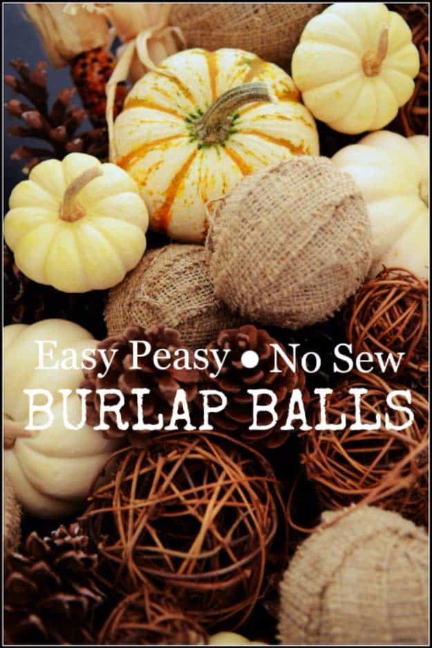 DIY Projects with Burlap and Creative Burlap Crafts for Home Decor, Gifts and More | No-Sew Burlap Balls 