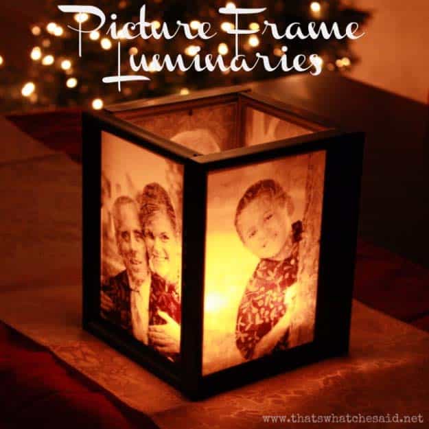 DIY Gifts for Your Parents | Cool and Easy Homemade Gift Ideas That Mom and Dad Will Love | Creative Christmas Gifts for Parents With Step by Step Instructions | Crafts and DIY Projects by DIY JOY | Picture Frame Luminaries #diy #diygifts #christmasgifts