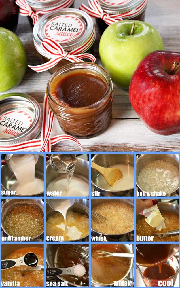 Homemade DIY Gifts in A Jar | Best Mason Jar Cookie Mixes and Recipes, Alcohol Mixers | Fun Gift Ideas for Men, Women, Teens, Kids, Teacher, Mom. Christmas, Holiday, Birthday and Easy Last Minute Gifts | Salted Caramel Sauce in a Jar #diy