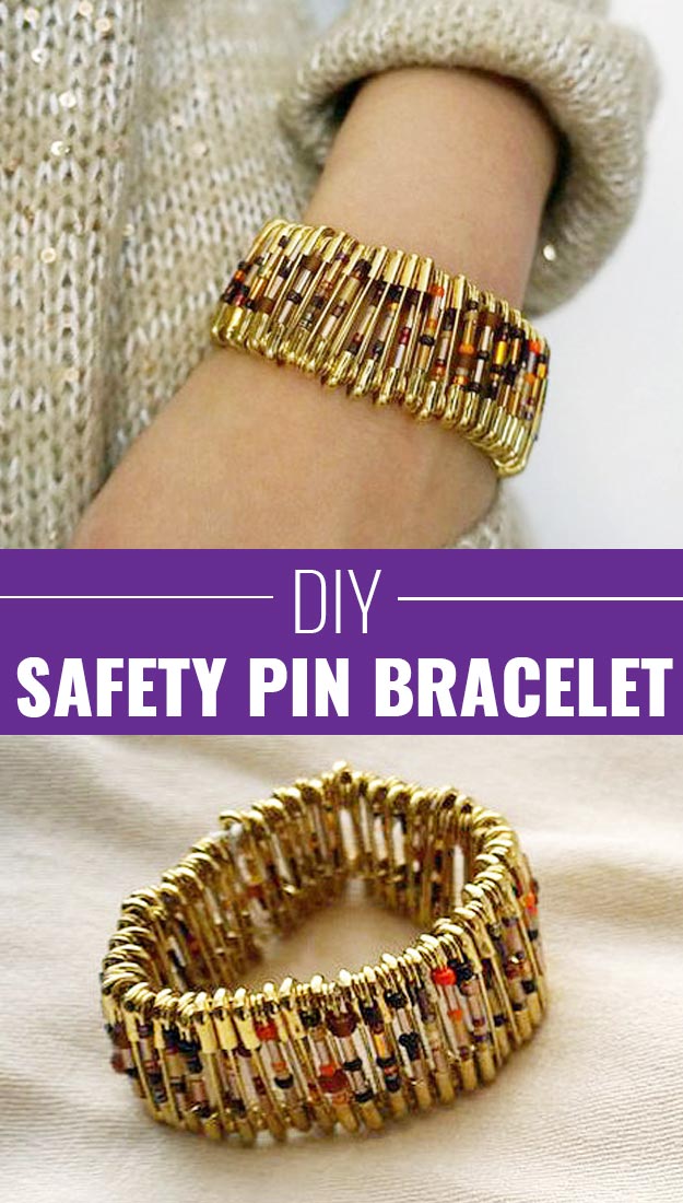 DIY Craft Ideas that Make the Best DIY Stocking Stuffers | Cute DIY Gifts for Christmas | DIY Fashion Ideas for Teens | Homemade Safety Pin Bracelet