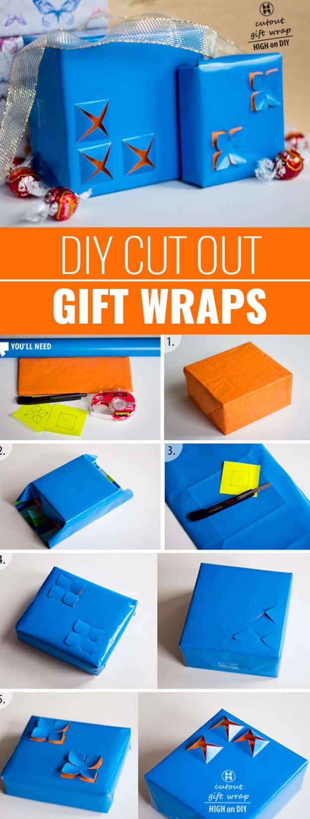 DIY Gift Wrapping Ideas - How To Wrap A Present - Tutorials, Cool Ideas and Instructions | Cute Gift Wrap Ideas for Christmas, Birthdays and Holidays | Tips for Bows and Creative Wrapping Papers | Cut-Out-Gift-Wraps #gifts #diys