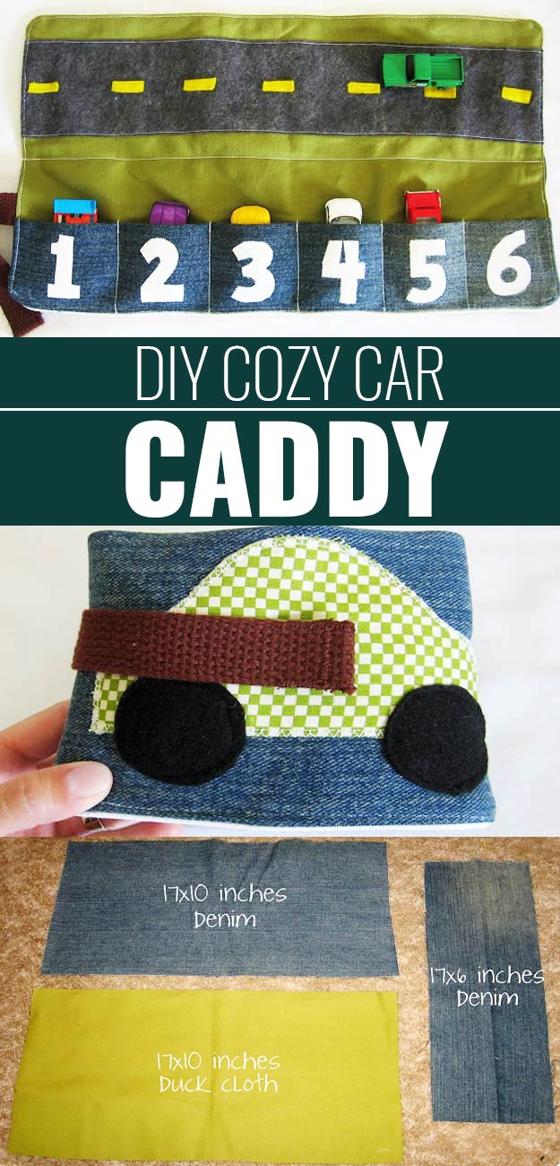 DIY Christmas Gifts for Kids - Homemade Christmas Presents for Children and Christmas Crafts for Kids | Toys, Dress Up Clothes, Dolls and Fun Games | Step by Step tutorials and instructions for cool gifts to make for boys and girls | DIY-Cozy-Car-Caddy 