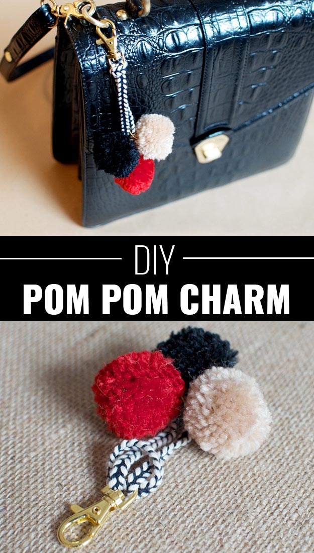 Fun Homemade Gifts for Friends | Cute DIY Stocking Stuffers for Christmas | Easy DIY Crafts Ideas | DIY Pom Pom Bag Charm #diy #diychristmas