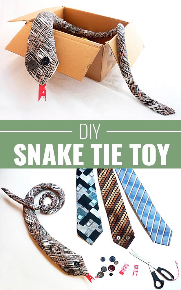 DIY Christmas Gifts for Kids - Homemade Christmas Presents for Children and Christmas Crafts for Kids | Toys, Dress Up Clothes, Dolls and Fun Games | Step by Step tutorials and instructions for cool gifts to make for boys and girls | DIY-Snake-Tie-Mr-Wiggles 