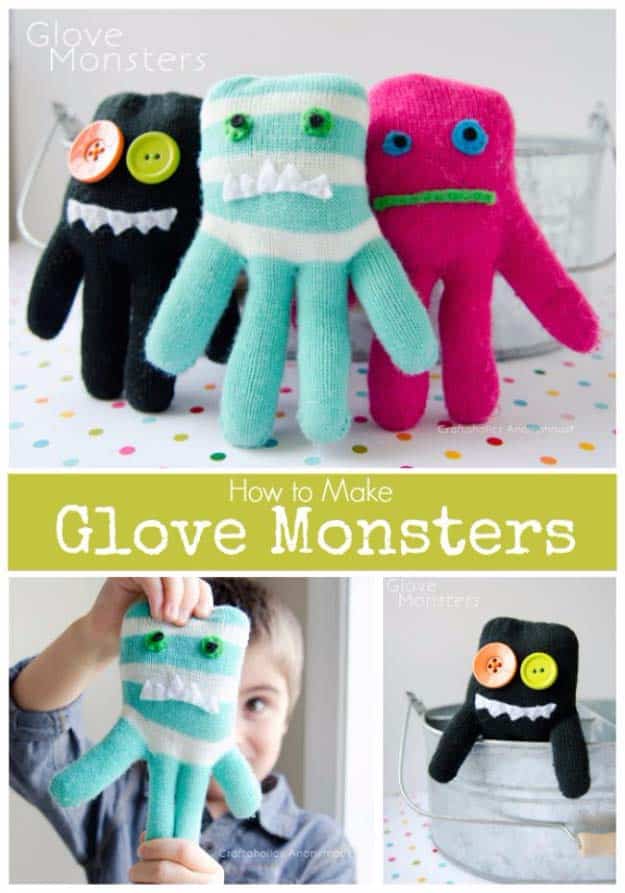 DIY Christmas Gifts for Kids - Homemade Christmas Presents for Children and Christmas Crafts for Kids | Toys, Dress Up Clothes, Dolls and Fun Games | Step by Step tutorials and instructions for cool gifts to make for boys and girls | Glove Monsters 